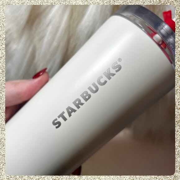 🎄🎀 NWT 2025 Starbucks Christmas/Holiday White SS 20oz Tumbler w/ Red Bow - Picture 3 of 6